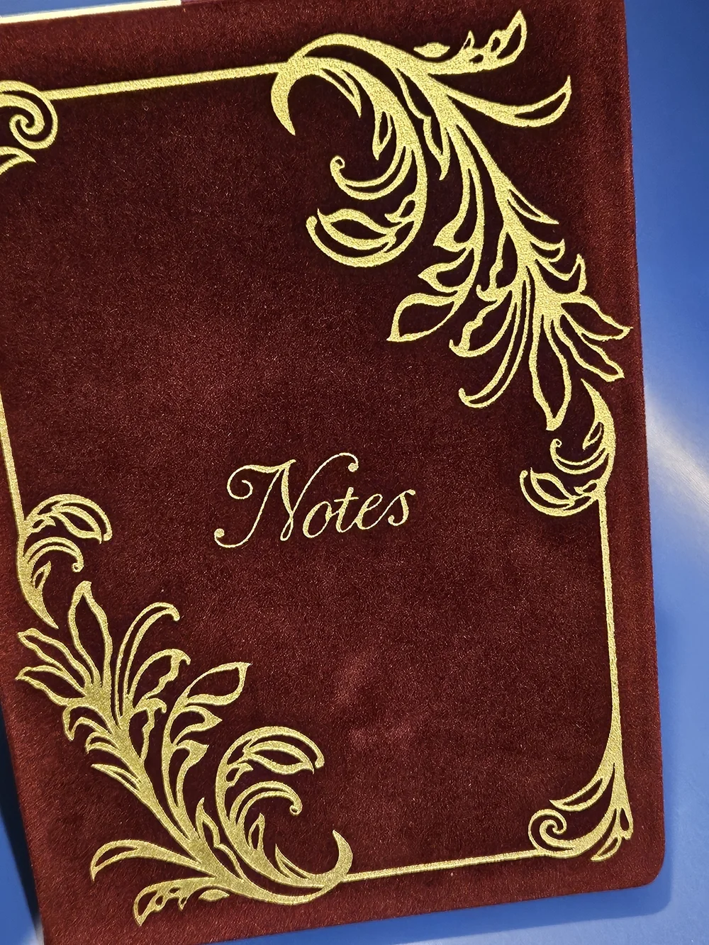 New Burgundy Velvet Lined Notebook